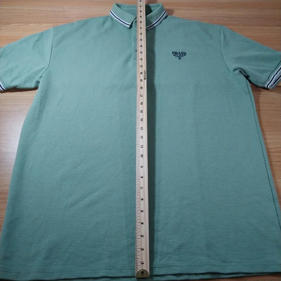 Prada Milano Polo Shirt Men's 4XL Embroidered Logo Green Luxury  Designer Italy - Picture 5 of 6